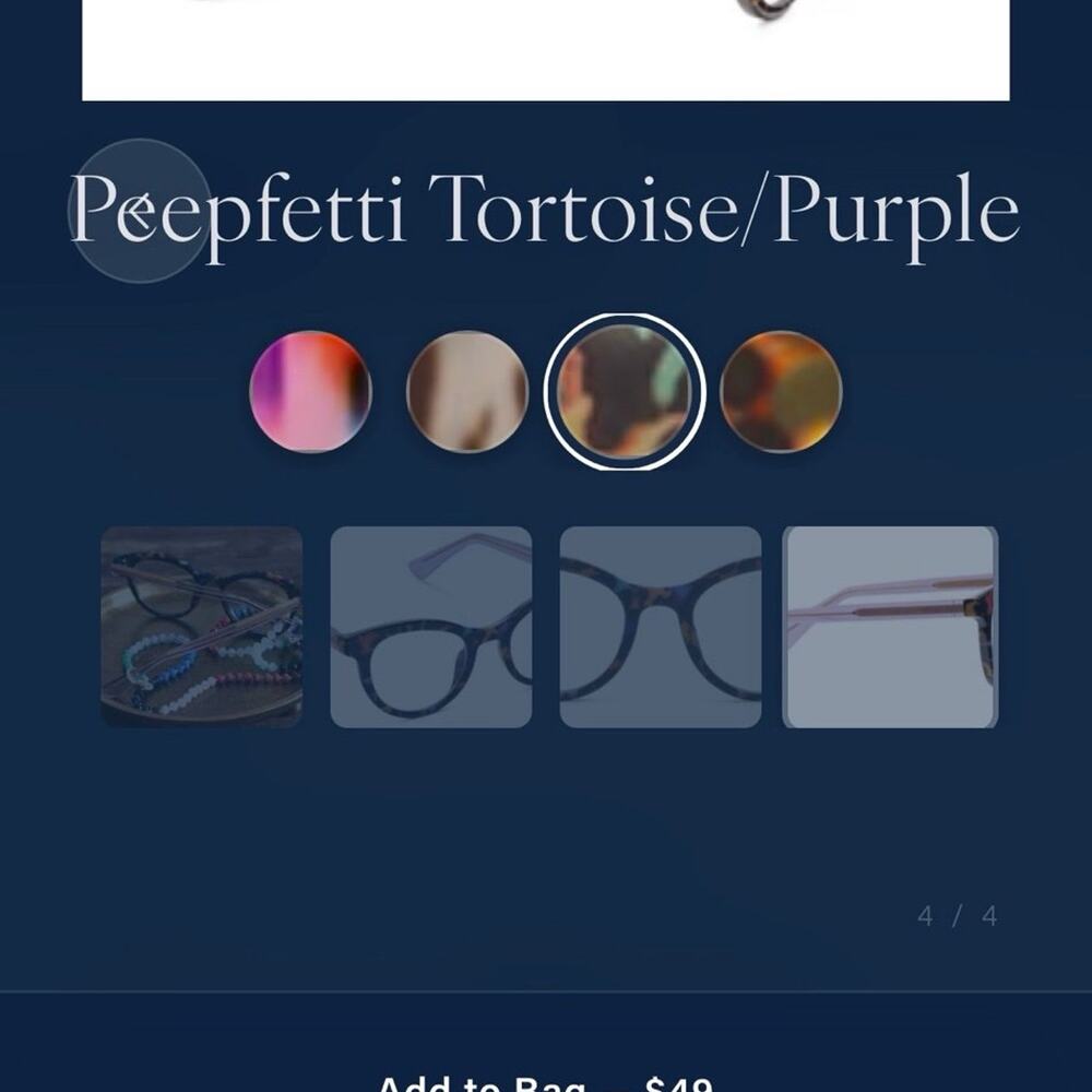 2 Peepers by peeperspec +3.25 peepfetti tortoise/purple - Picture 9 of 9